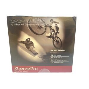 XtremePro Sports Cam 4K HD Edition Wifi 20 Mounts Accessories Waterproof‎